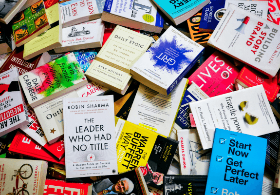 A spread of published paperback covers